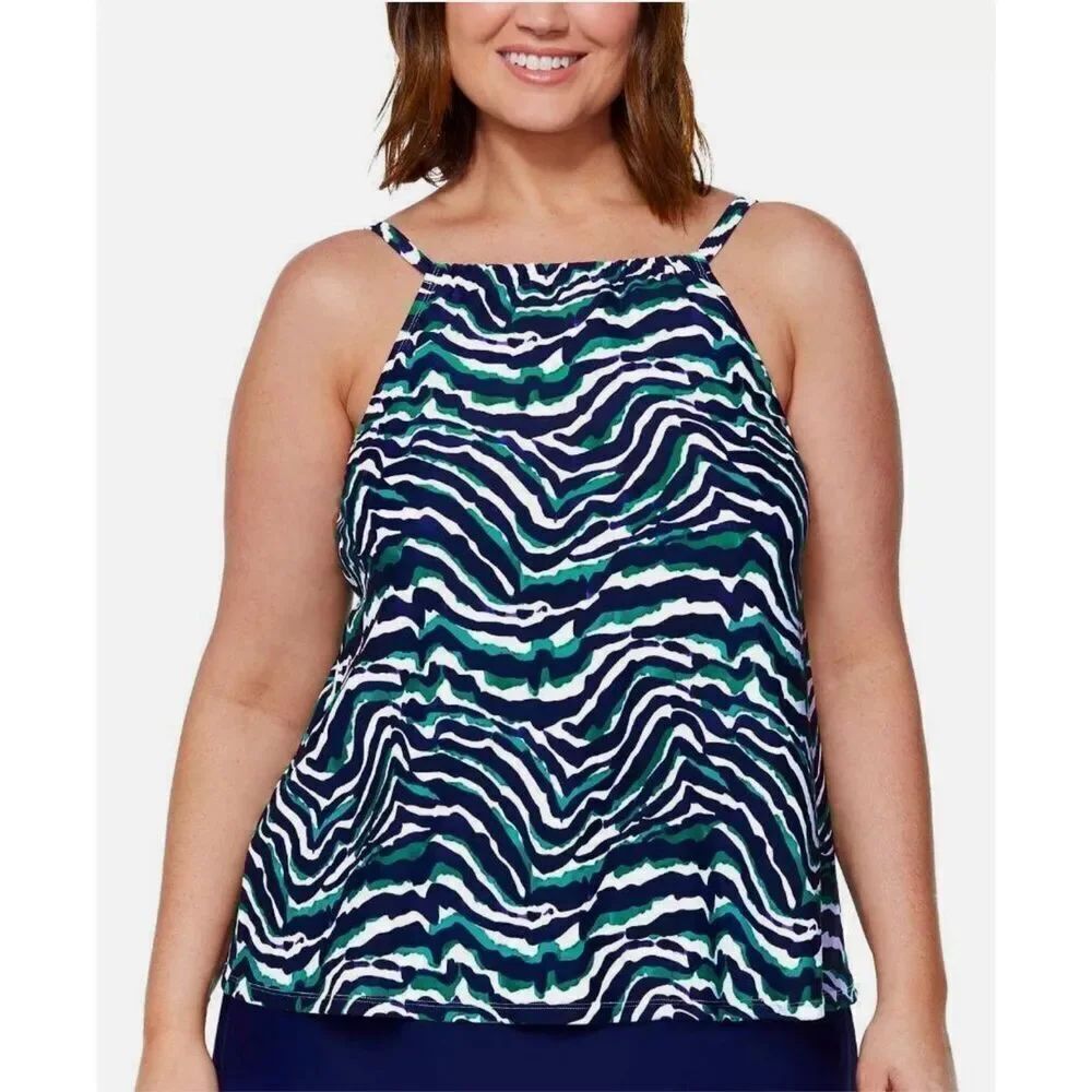 Island Escape NWT Tankini swim top size 20W bust support underwire